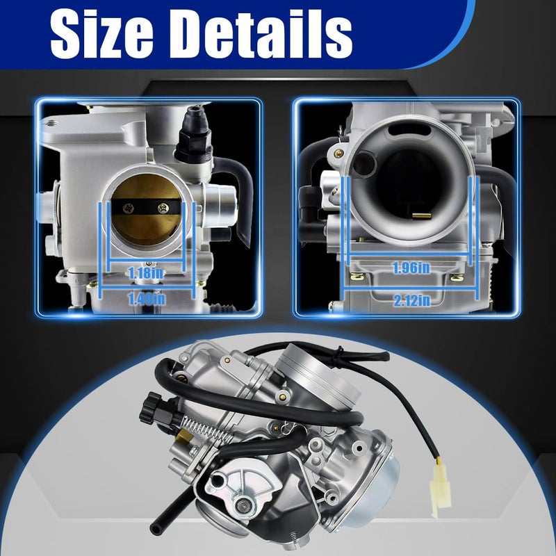 Aniro Moto TRX 450 Carburetor Replace for Honda Foreman 450 TRX 450 TRX450ES TRX450FE TRX450FM TRX450S 1998-2004 with Base Cover & Screw Free Throttle Cable - Image 5
